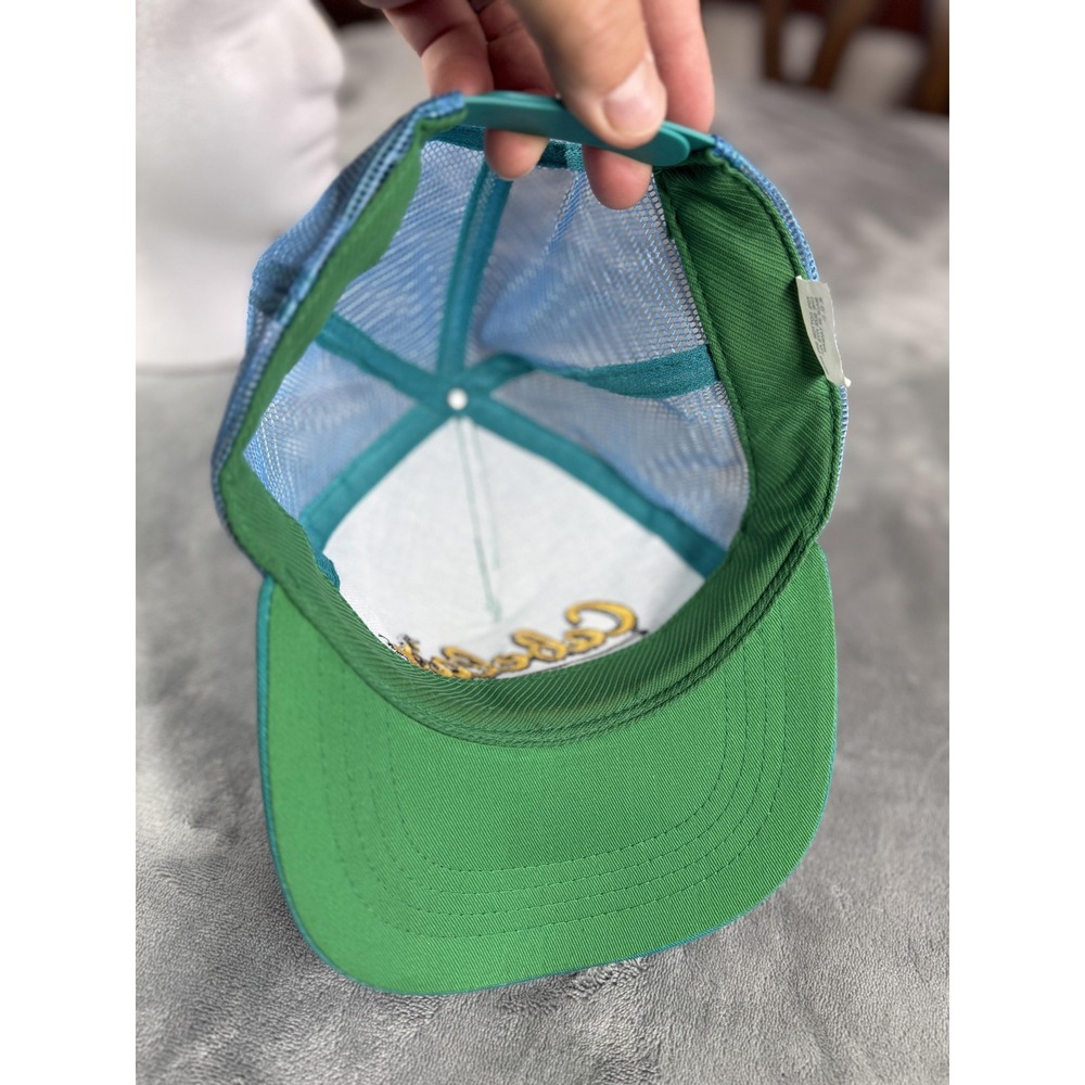 Vintage Cabela's Hat Cap Snap Back Green Blue Trucker Mesh Embroidered Mens 90s - Picture 6 of 8
